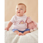 Set t - shirt + short denim, rose clair