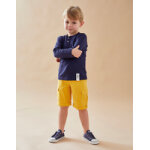 T - shirt henley longues manches, bleu marine