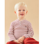 T - shirt henley longues manches ray, cru / rouge brique
