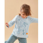 T - shirt longues manches imprimé lapin, bleu T - shirt longues manches imprimé lapin, bleu