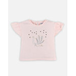 T - shirt manches courtes rose avec sequins T - shirt manches courtes rose avec sequins