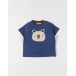 T - shirt panda à manches courtes rayé, bleu marine / écru T - shirt panda à manches courtes rayé, bleu marine / écru