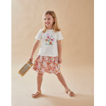 T - shirt papillon � courtes manches, �cru