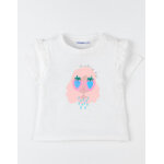 T - shirt petite fille à courtes manches, écru T - shirt petite fille à courtes manches, écru