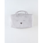 Trousse de toilette en veloudoux, gris clair