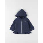 Veste � capuche zipp�e matelass�e, bleu marine
