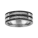 Alliance en acier et 3 filets en pvd noir avec 2 cbles gris