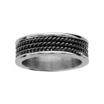 Alliance en acier fils en pvd noir torsads