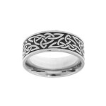 Alliance en acier patine motif celtique