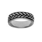 Alliance en acier patine motif tresse