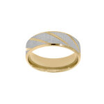 Alliance en acier et pvd jaune large motif strie