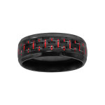 Alliance en acier et pvd noir avec carbone reflet rouge