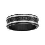 Alliance en acier et pvd noir mandres grecs
