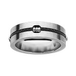 Alliance en acier satin avec 1 cble noir et ressorts rigides