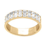 Alliance am�ricaine en vermeil platin� entour�e d' oxydes blancs sertis