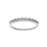 Alliance en argent platin avec 10 oxydes blancs sertis
