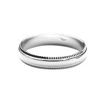 Alliance en argent rhodié 4mm avec bords ciselés Alliance en argent rhodié 4mm avec bords ciselés