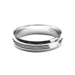 Alliance en argent rhodié 5mm avec bande rainurée au milieu Alliance en argent rhodié 5mm avec bande rainurée au milieu