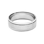 Alliance en argent rhodi� 6mm avec bande satin�e au milieu et bords brillants