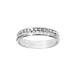 Alliance en argent rhodi� diamant�e �toile largeur 4mm