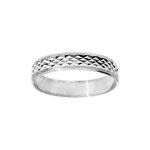 Alliance en argent rhodi� diamant�e facett�e en x largeur 4mm