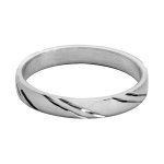 Alliance en argent rhodi satin 3mm et diamante 2 traits en biais