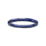 Alliance en cramique demi - jonc 2mm bleu  facette