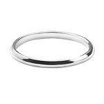 Alliance demi - jonc en argent rhodié 2mm Alliance demi - jonc en argent rhodié 2mm