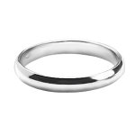 Alliance demi - jonc en argent rhodié 3mm Alliance demi - jonc en argent rhodié 3mm