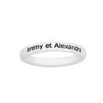 Alliance demi - jonc en céramique blanche 3mm avec facettes Alliance demi - jonc en céramique blanche 3mm avec facettes