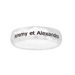 Alliance demi - jonc en c�ramique blanche 6mm avec facettes