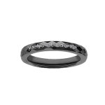 Alliance demi - jonc en céramique noire 3mm avec facettes Alliance demi - jonc en céramique noire 3mm avec facettes