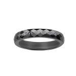 Alliance demi - jonc en céramique noire 4mm avec facettes Alliance demi - jonc en céramique noire 4mm avec facettes