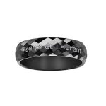 Alliance demi - jonc en c�ramique noire 6mm avec facettes