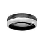 Alliance double anneaux : 1 en acier lisse et satin et 1 en pvd noir