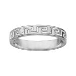 Alliance ruban en argent 4mm grave mandres grecs