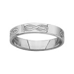Alliance ruban en argent 4mm grave symboles infini