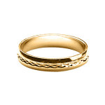 Alliance en vermeil 4mm avec bande ciselée au milieu et bords brillants Alliance en vermeil 4mm avec bande ciselée au milieu et bords brillants
