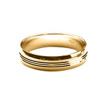 Alliance en vermeil 5mm avec bande rainurée au milieu et bords brillants Alliance en vermeil 5mm avec bande rainurée au milieu et bords brillants