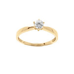 Alliance en vermeil avec solitaire serti 6 griffes Alliance en vermeil avec solitaire serti 6 griffes