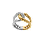 Bague en acier bicolore entrelac�e