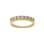 Bague en acier dor avec rail d'oxydes blancs sertis