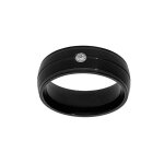 Bague en acier et pvd noir mat avec oxyde blanc Bague en acier et pvd noir mat avec oxyde blanc