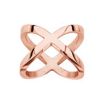 Bague en acier et pvd rose croise