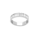 Bague alliance amricaine en argent platin avec oxydes blancs sertis