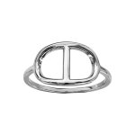Bague en argent rhodié 1 maille marine lisse Bague en argent rhodié 1 maille marine lisse