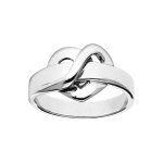 Bague en argent rhodi� coeur entrelac� � graver