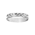 Bague en argent rhodi� diamant�e en �pis sur la longueur largeur 4mm