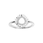 Bague en argent rhodi ethnique avec soleil vid et oxydes blancs sertis