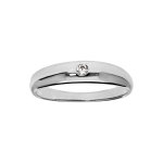 Bague en argent rhodi grande taille jonc anglais de 5mm et oxyde blanc serti